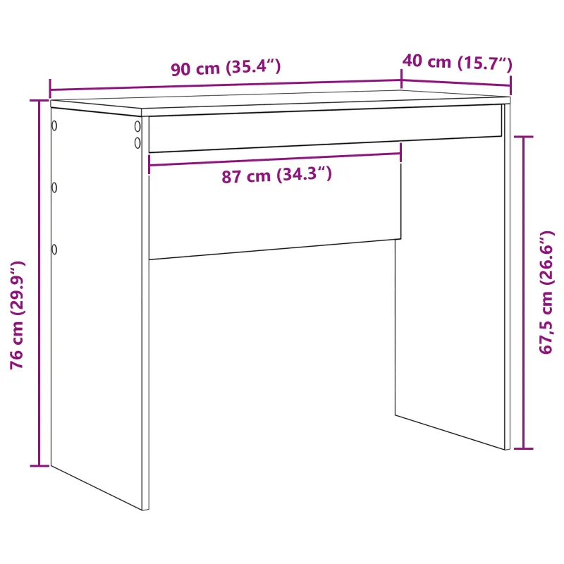 Stalas Balta 90 x 40 x 76 cm