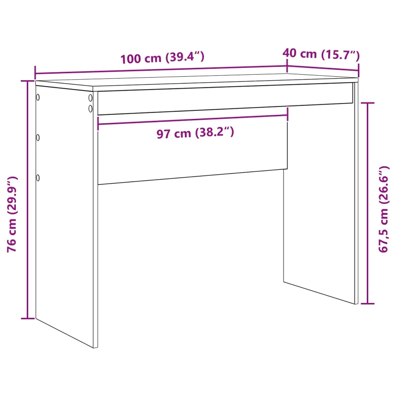 Stalas Balta 100 x 40 x 76 cm