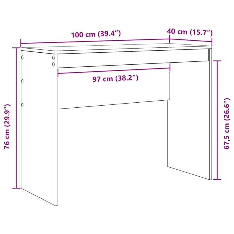 Stalas Balta 100 x 40 x 76 cm