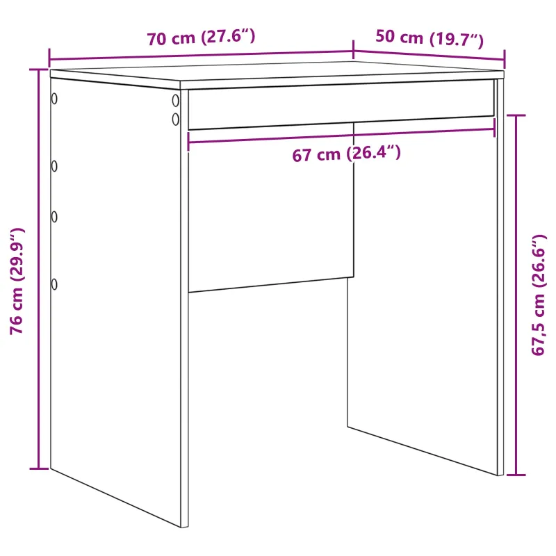Stalas Balta 70 x 50 x 76 cm