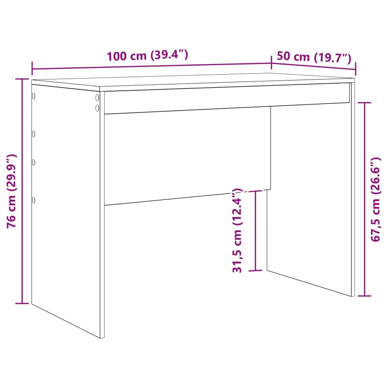 Stalas Balta 100 x 50 x 76 cm