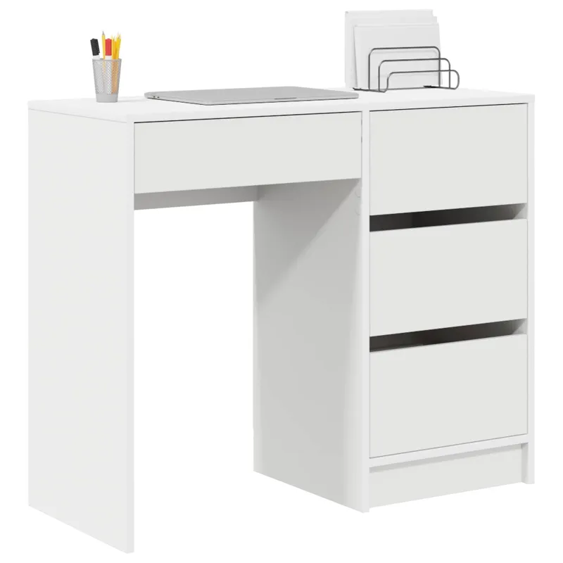 Stalas su stalčių Balta 90 x 37.5 x 75 cm Apdirbta mediena