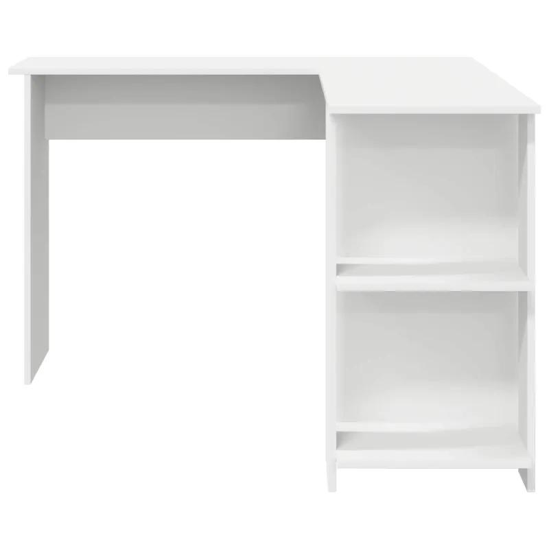 Kampinis rašomasis stalas su lentyna Balta 140 x 113,5 x 75 cm