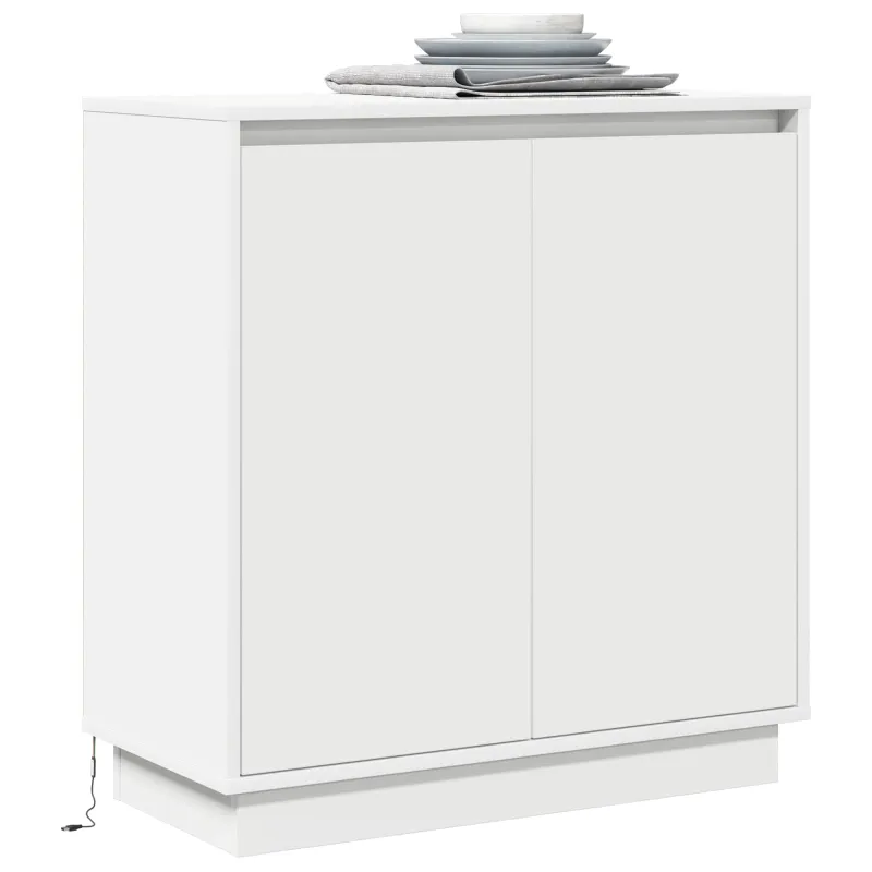 LED Bufetas skirtas Balta 71 x 34,5 x 75 cm Apdirbta mediena