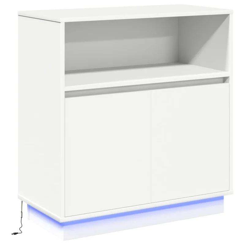 LED Bufetas Balta 71 x 34,5 x 75 cm Apdirbta mediena