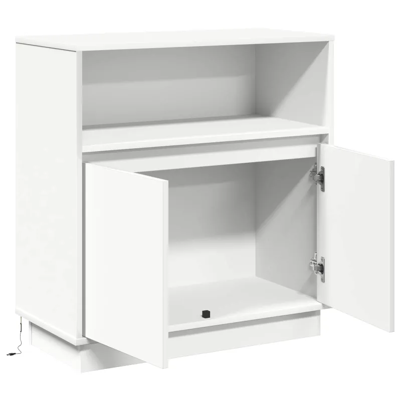 LED Bufetas Balta 71 x 34,5 x 75 cm Apdirbta mediena
