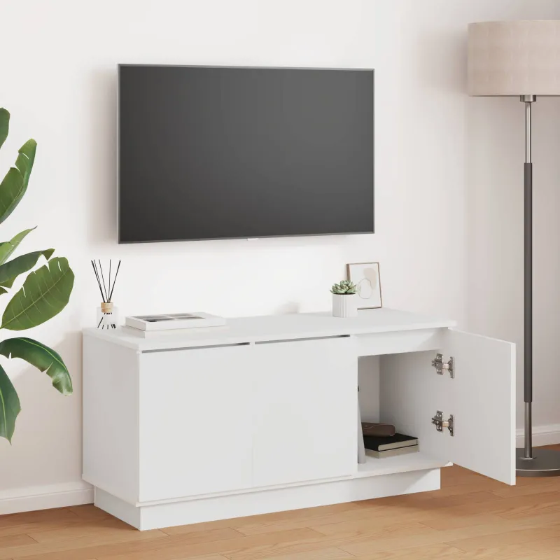 Televizoriaus spintelė Balta 100 x 38 x 49 cm Apdirbta mediena