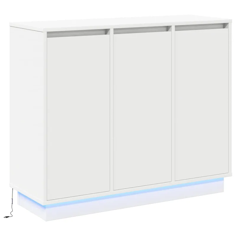 LED Bufetas Balta 90 x 32 x 75 cm Apdirbta mediena