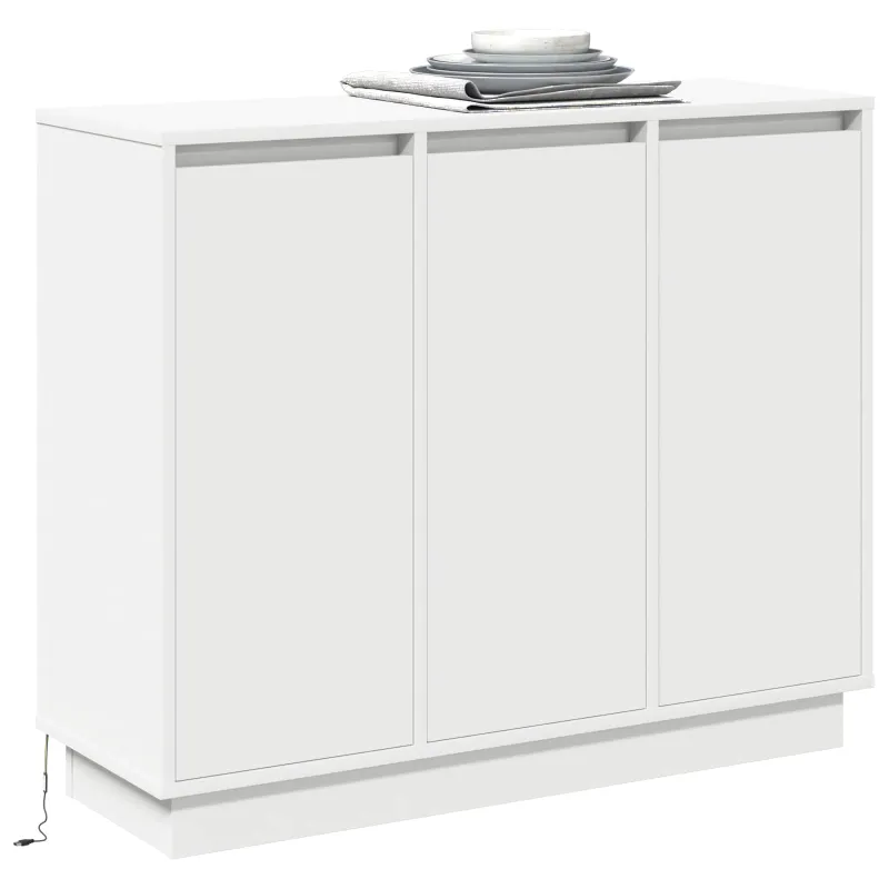 LED Bufetas Balta 90 x 32 x 75 cm Apdirbta mediena