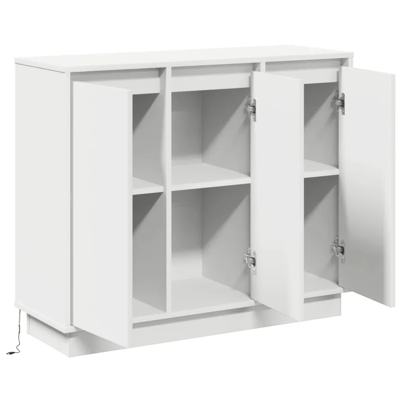 LED Bufetas Balta 90 x 32 x 75 cm Apdirbta mediena