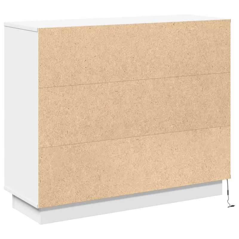 LED Bufetas Balta 90 x 32 x 75 cm Apdirbta mediena