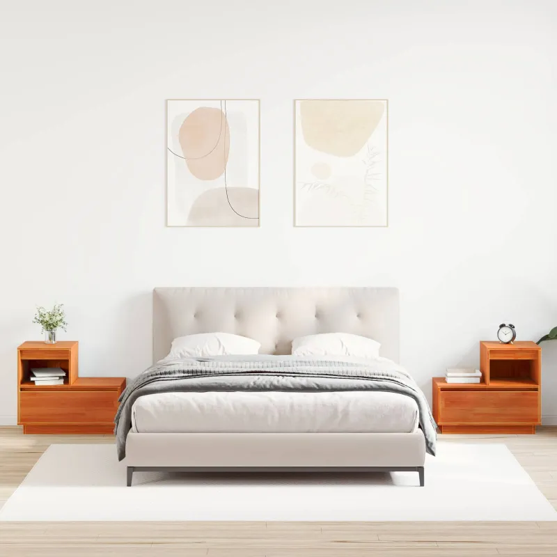Šalia lovos spintelė 2 pcs Vaško ruda 60 x 34 x 51 cm
