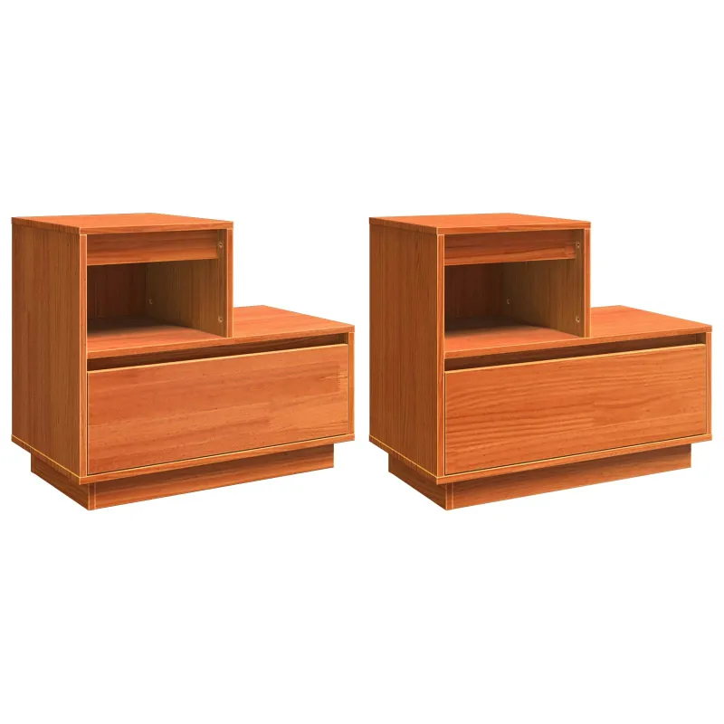 Šalia lovos spintelė 2 pcs Vaško ruda 60 x 34 x 51 cm