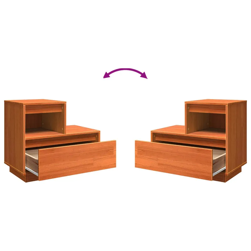 Šalia lovos spintelė 2 pcs Vaško ruda 60 x 34 x 51 cm