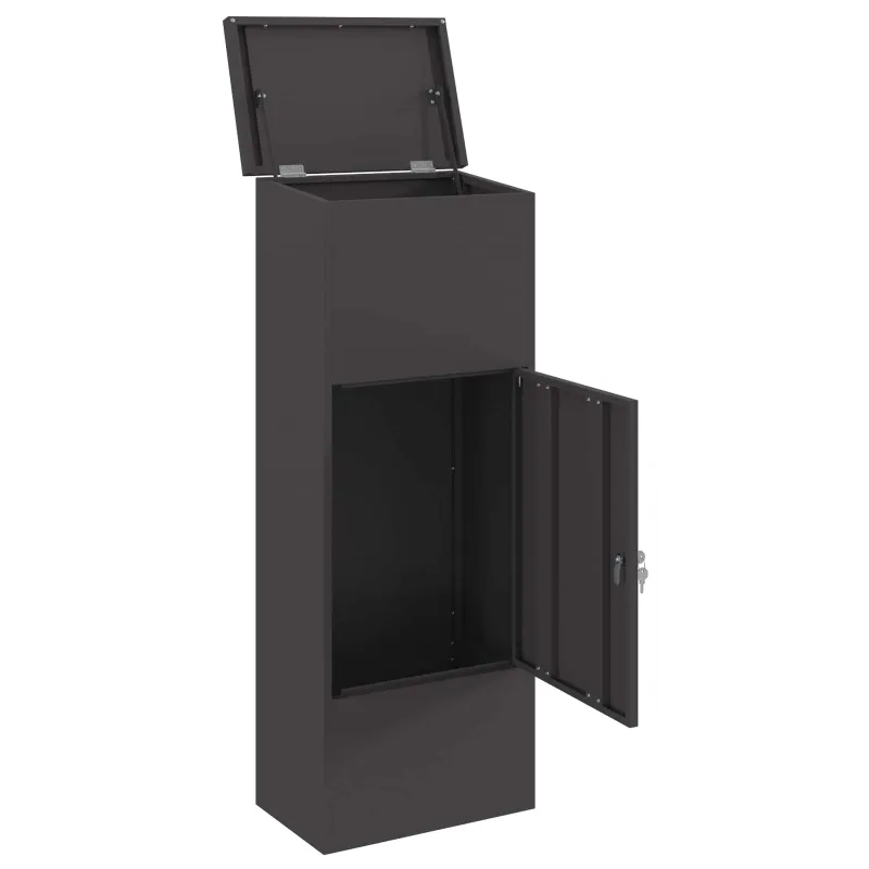 Siuntų dėžutė su saugykla Juoda 44,5 x 29 x 110,5 cm Plienas