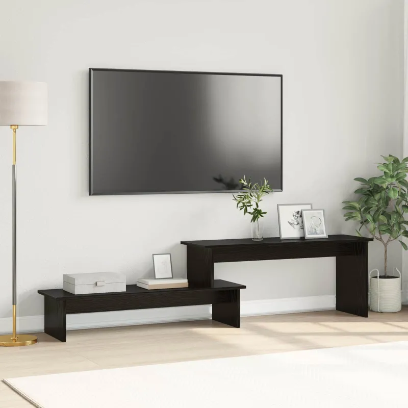 TV spintelių komplektas Juodas ąžuolas 180,5 x 30 x 43 cm