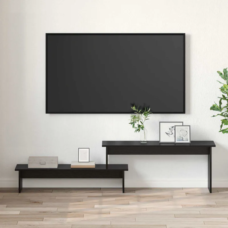 TV spintelių komplektas Juodas ąžuolas 180,5 x 30 x 43 cm