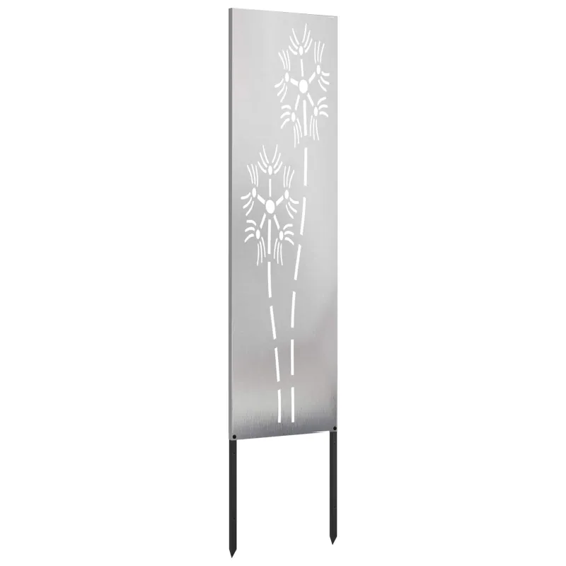 Sodo privatumo ekranas Sidabro 32 x 140 cm Nerūdijantis plienas