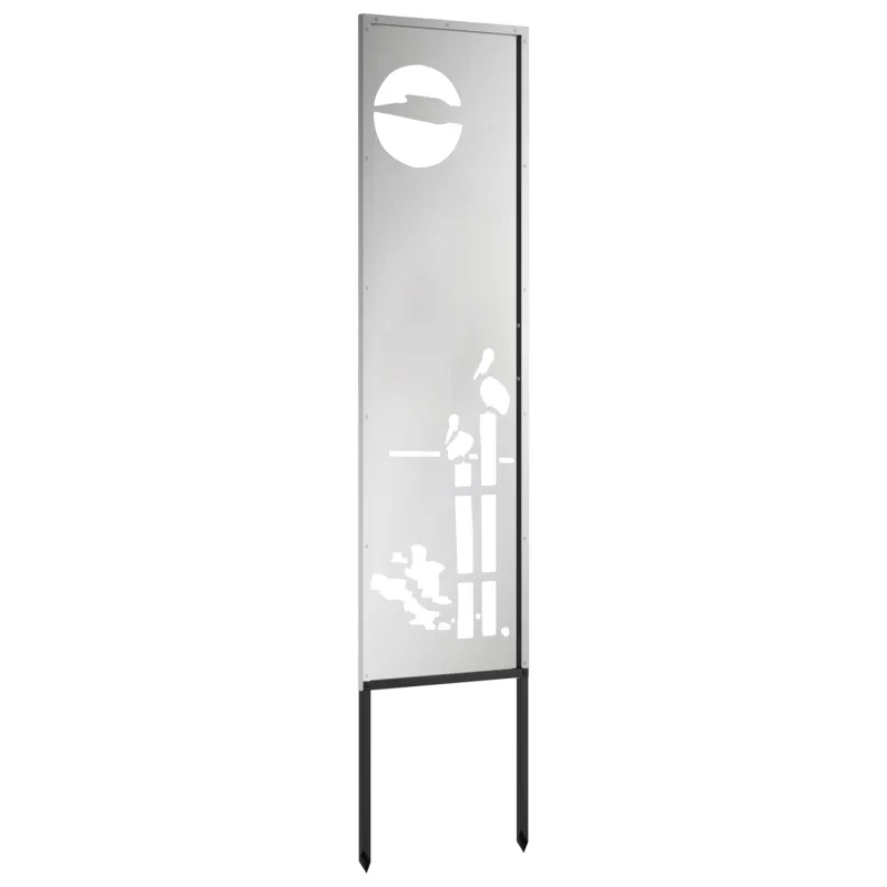 Sodo privatumo ekranas „Fretwork“ Sidabro 32 x 140 cm