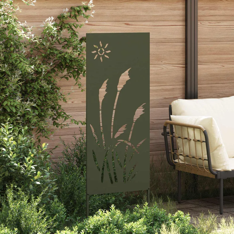 Sodo privatumo ekranas „Fretwork“ Alyvuogių žalia 50 x 140 cm