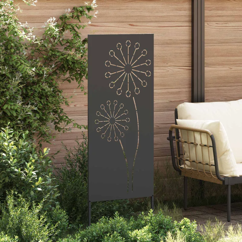 Sodo privatumo ekranas „Fretwork“ Juoda 50 x 140 cm