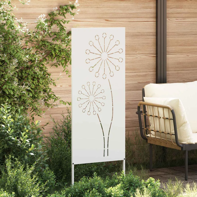 Sodo privatumo ekranas „Fretwork“ Balta 50 x 140 cm
