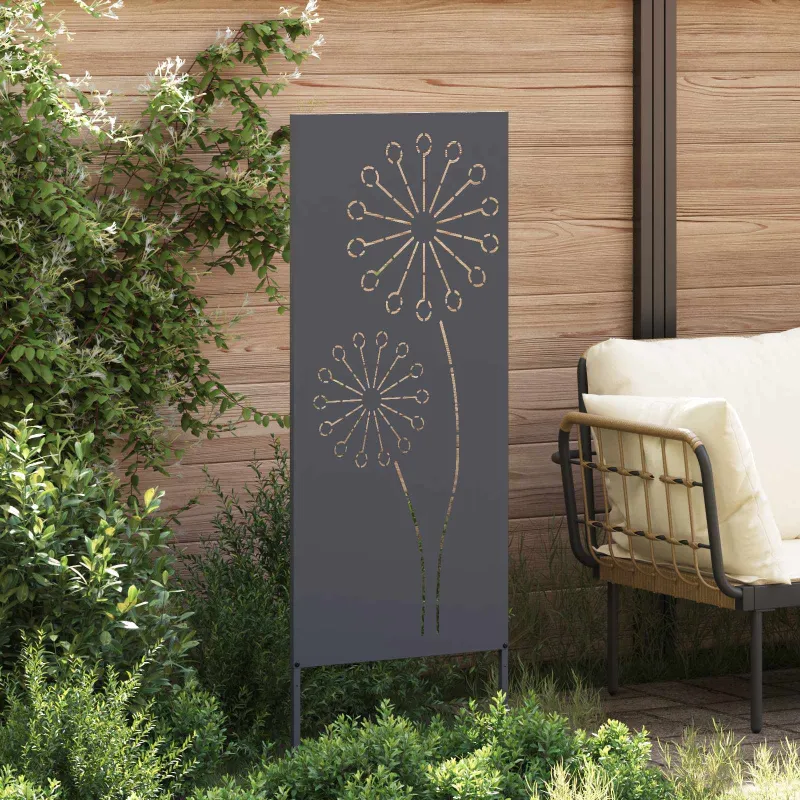 Sodo privatumo ekranas „Fretwork“ Antracitas 50 x 140 cm