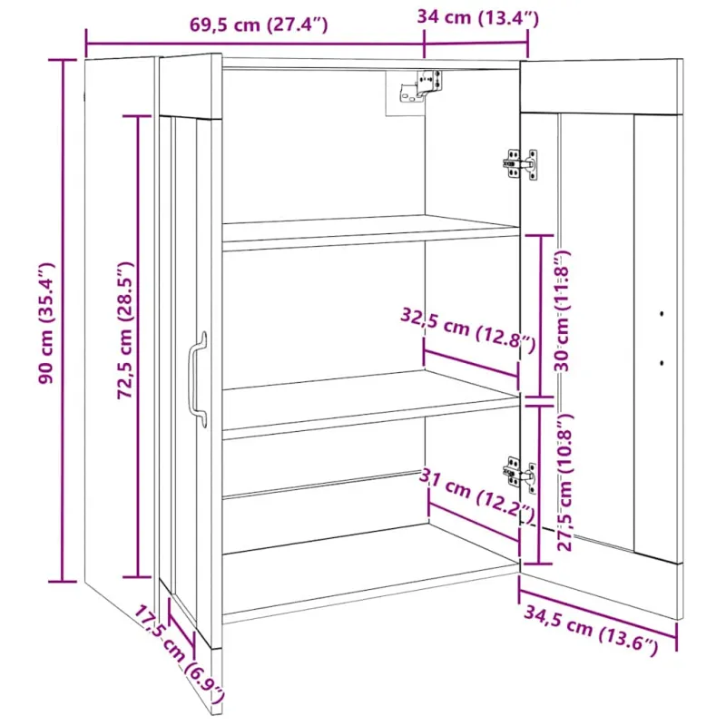 Oppbevaringsskap Senas medis 69,5 x 34 x 90 cm