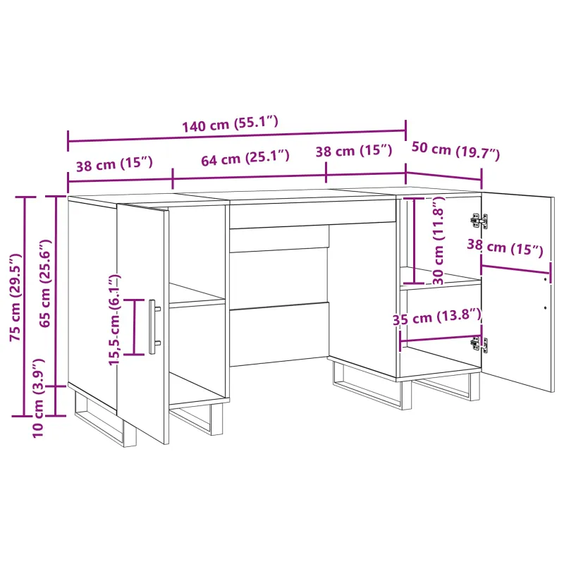 Stalas Sena mediena 140 x 50 x 75 cm Apdirbta mediena