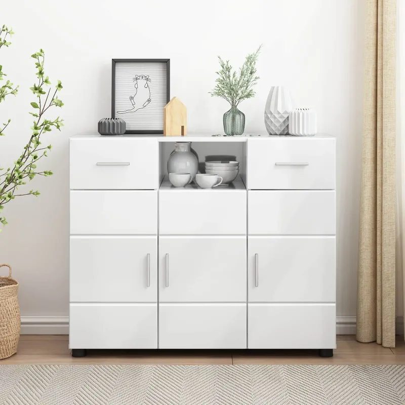 Medinė spinta Aukštai blizganti balta 88,5 x 30,5 x 73 cm