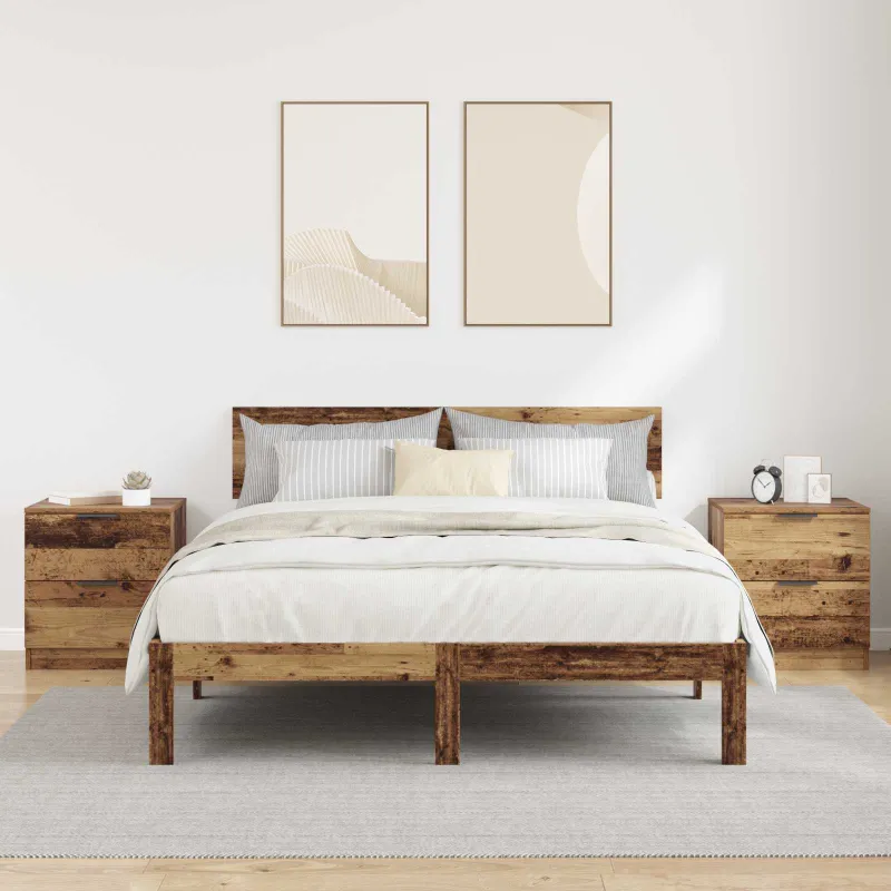 Šalia lovos spintelė 2 pcs Senas medis 45 x 39 x 50 cm