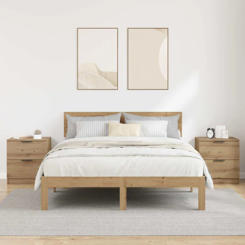 Šalia lovos spintelė 2 pcs Amatininkų ąžuolas 45 x 39 x 50 cm