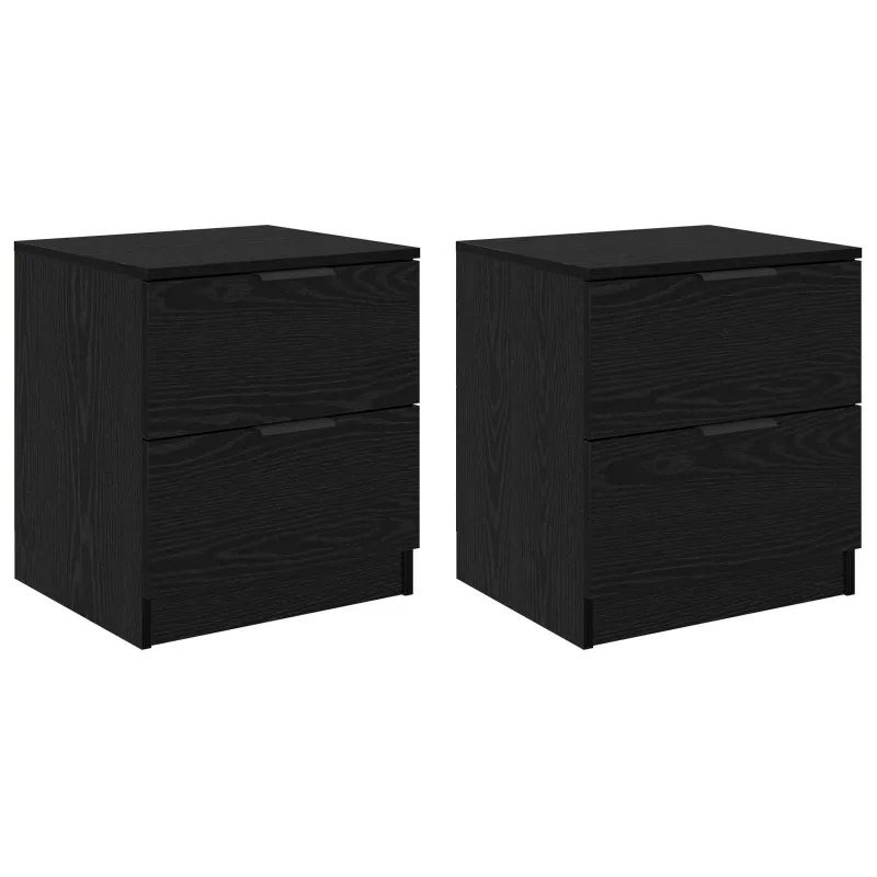 Šalia lovos spintelė 2 pcs Juodas ąžuolas 45 x 39 x 50 cm