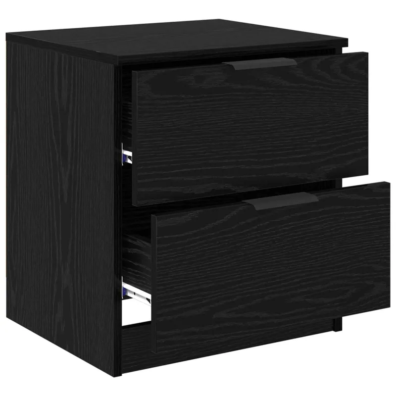 Šalia lovos spintelė 2 pcs Juodas ąžuolas 45 x 39 x 50 cm