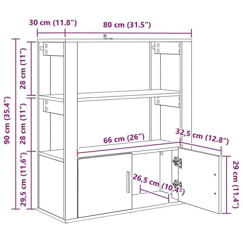 Kabalas artisano ąžuolo 30 x 80 x 90 cm Apdirbta mediena