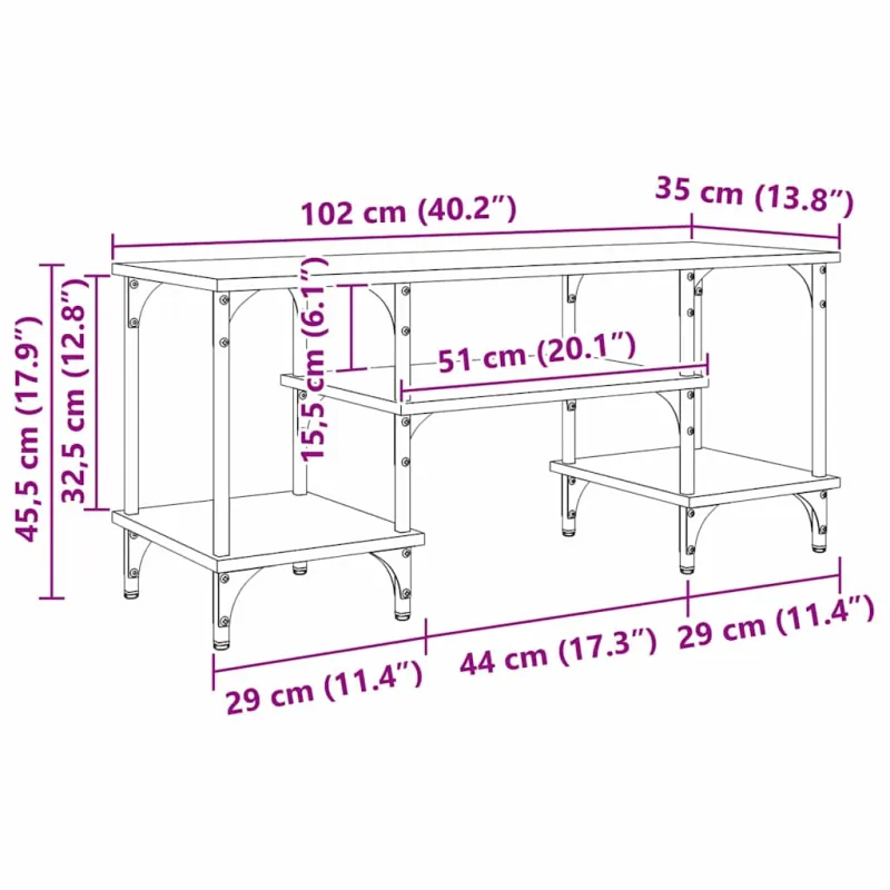 Televizoriaus spintelė Senovinis medis 102 x 35 x 45,5 cm