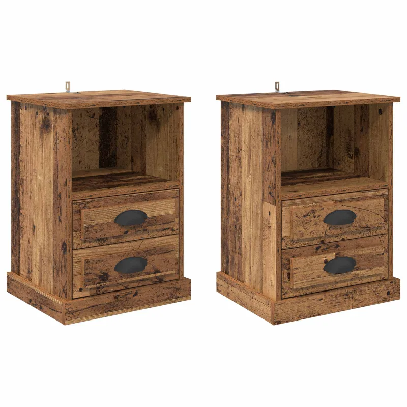 Šalia lovos spintelė 2 pcs Senas medis 36 x 43 x 60 cm