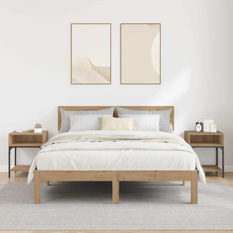 Naktinis staliukas 2 pcs Amatininkų ąžuolas 40 x 40 x 50 cm