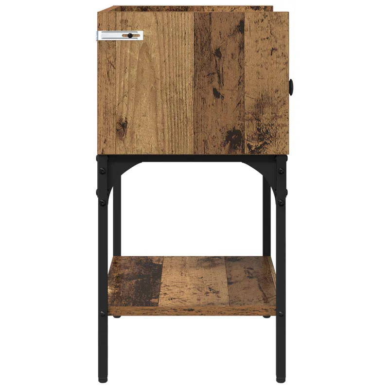 Naktinis staliukas su stalčių 2 pcs Senas medis 40 x 29 x 60 cm