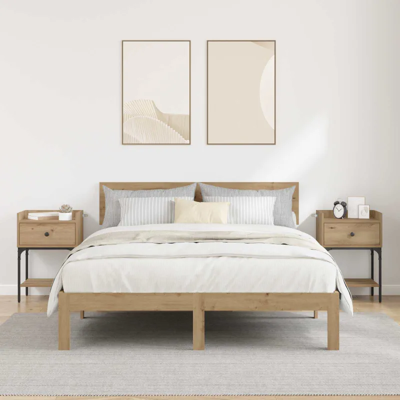 Naktinis staliukas 2 pcs Amatininkų ąžuolas 40 x 29 x 60 cm