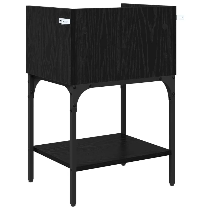 Naktinis staliukas 2 pcs Juodas ąžuolas 40 x 29 x 60 cm