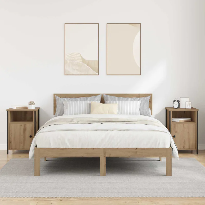Šalia lovos spintelė 2 pcs Amatininkų ąžuolas 40 x 42 x 60 cm
