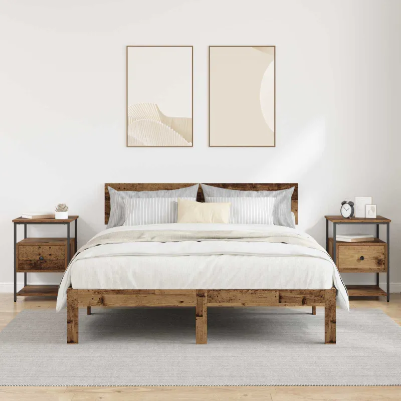 Šalia lovos spintelė 2 pcs Senas medis 40 x 42 x 56 cm