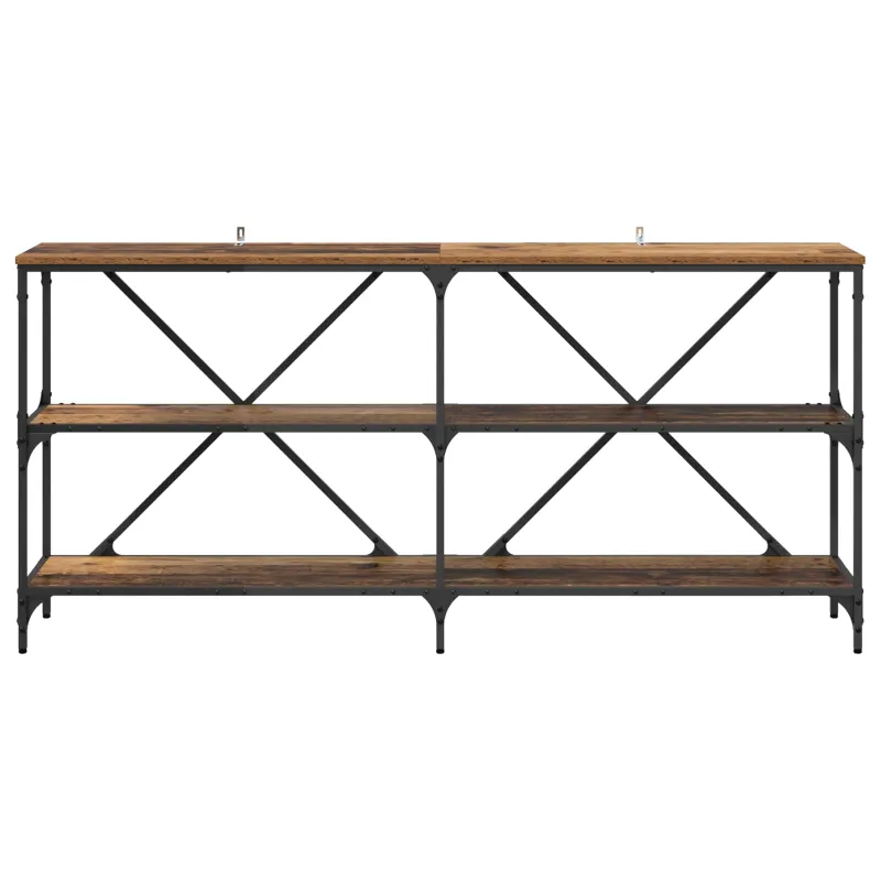 Konsolinis stalas su lentyna Senovinis medis 160 x 30 x 75 cm