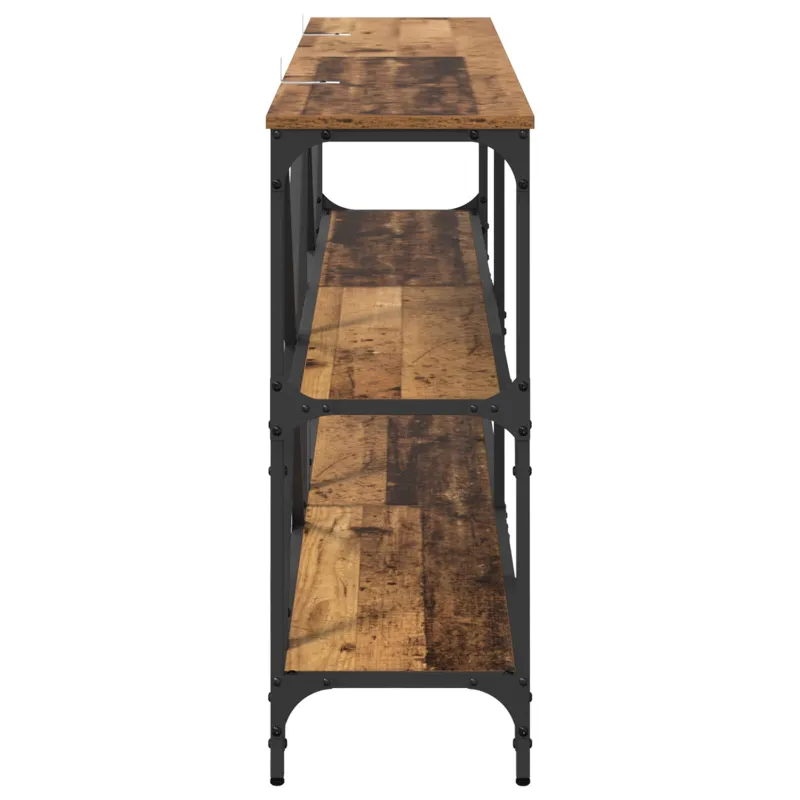 Konsolinis stalas su lentyna Senovinis medis 160 x 30 x 75 cm