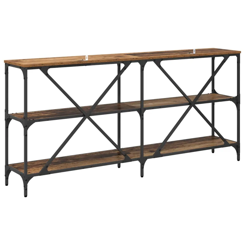 Konsolinis stalas su lentyna Senovinis medis 160 x 30 x 75 cm