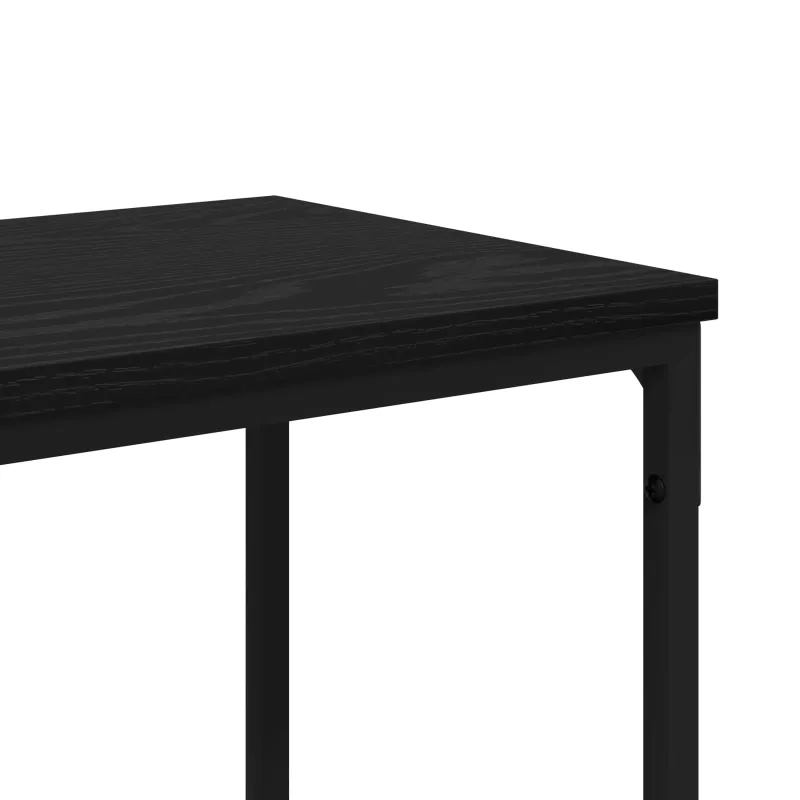 Konsolinis stalas su lentyna Juodas ąžuolas 160 x 30 x 75 cm
