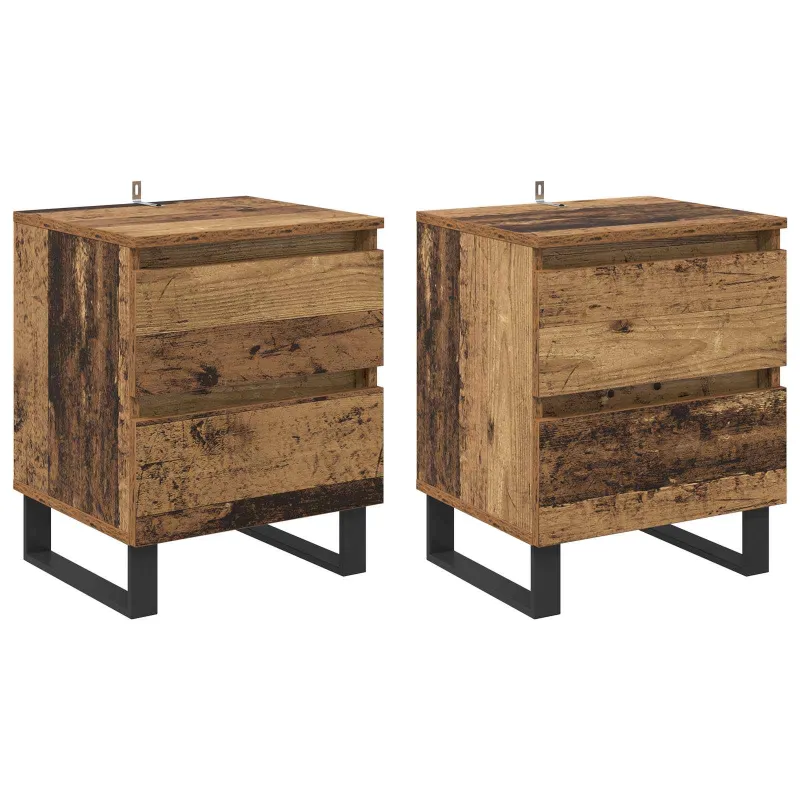 Šalia lovos spintelė 2 pcs Senas medis 40 x 35 x 50 cm