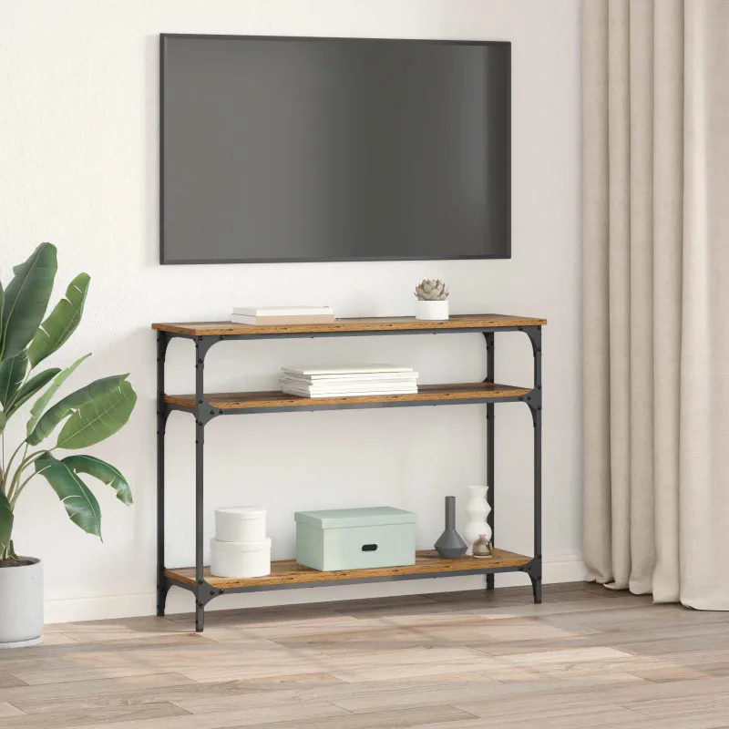 Konsolinis stalas su lentyna Senovinis medis 100 x 29 x 75 cm