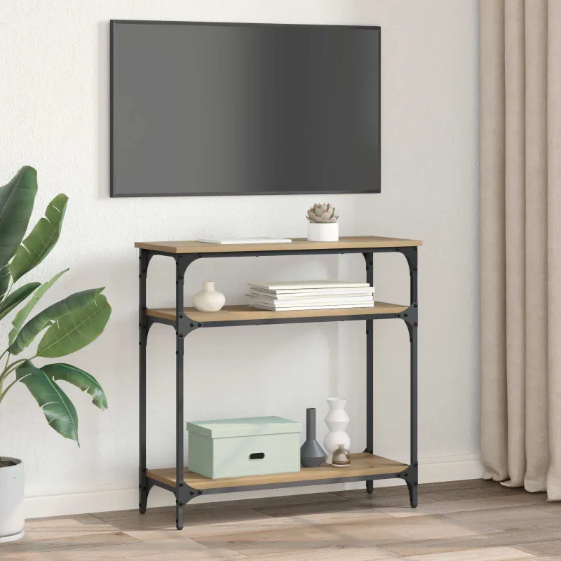 Konsolinis stalas su lentyna Amatininkų ąžuolas 75 x 29 x 75 cm